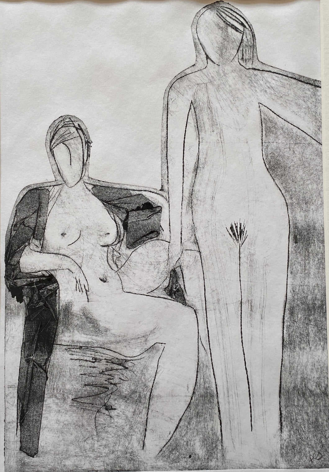 'the women' original ghost drypoint